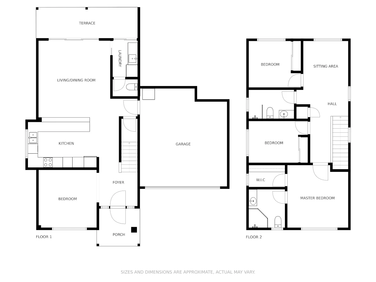 Schematic floor plans